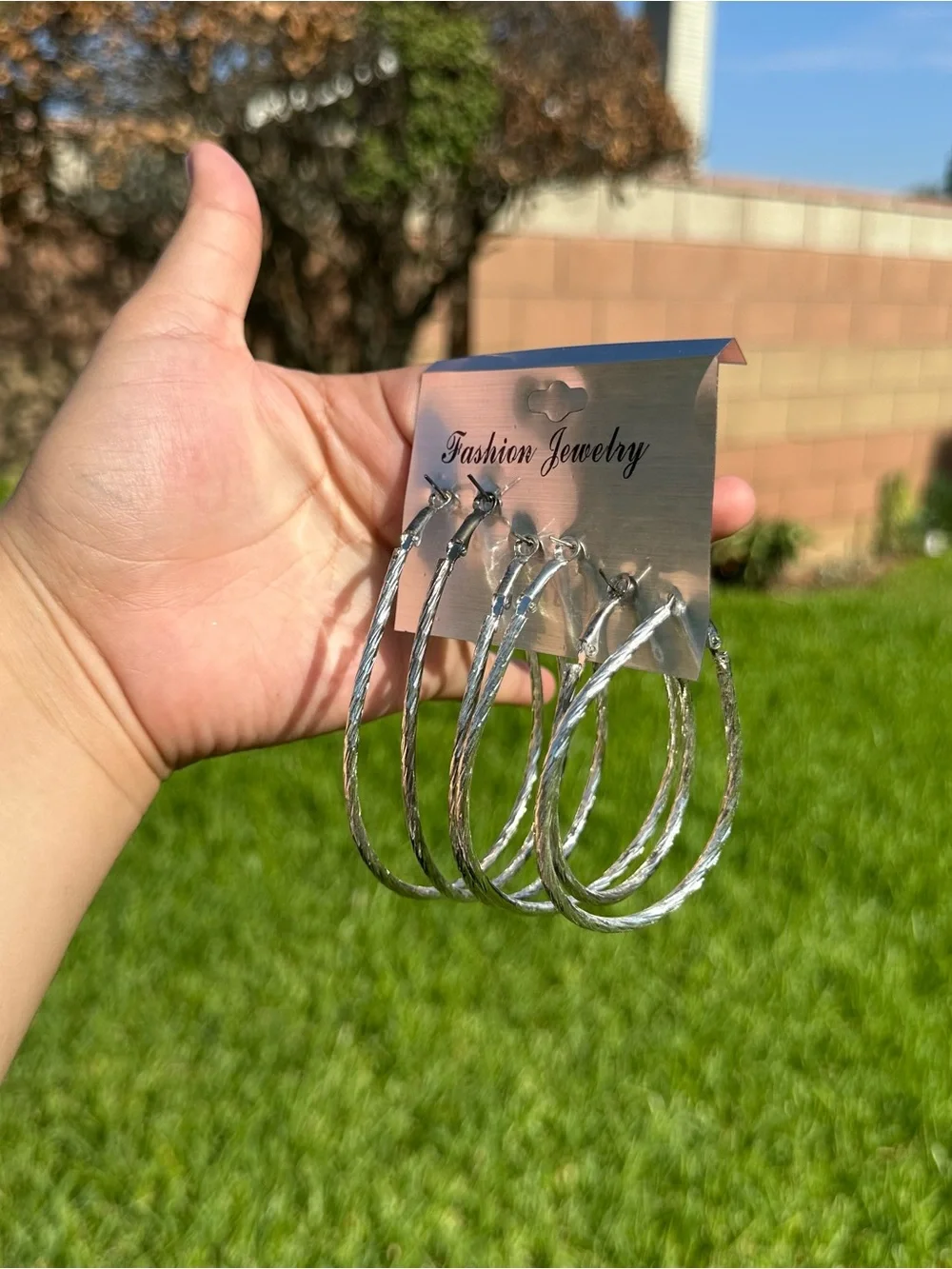 Fashion Jewelry Silver Twisted Hoop Earring Set (3 Pairs)